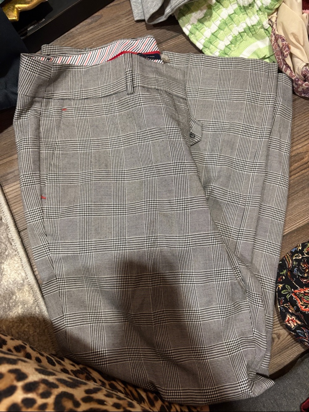 Women’s Gray Plaid Dress Pants - Classic Glen Check
